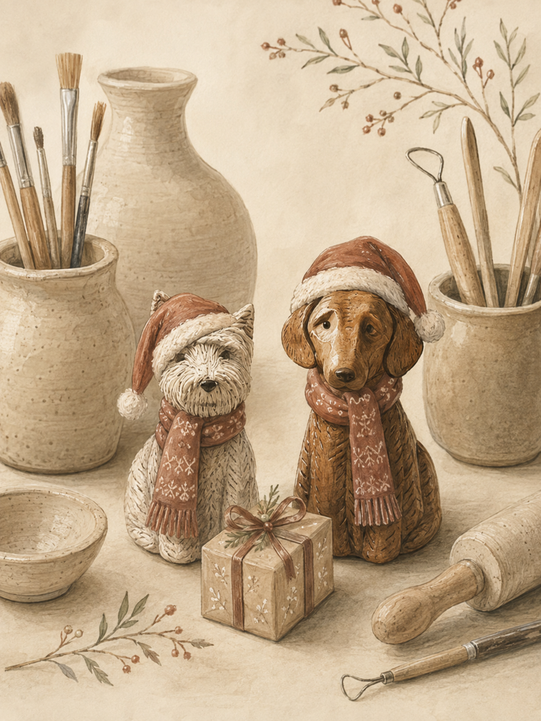 Ceramics - Pet Portrait - Christmas