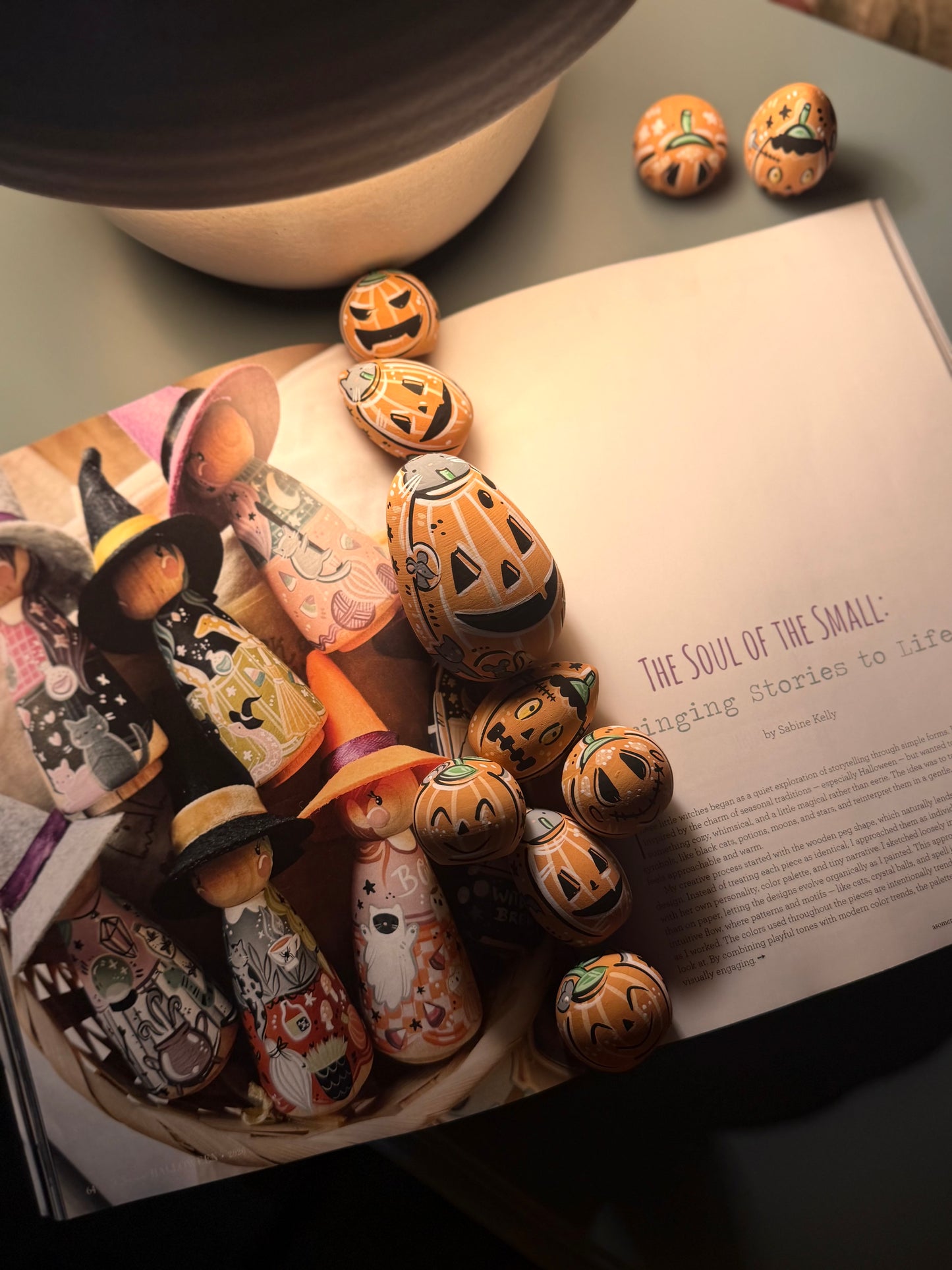 Limited Edition Large Jingle Pumpkin with Kitties and Mice