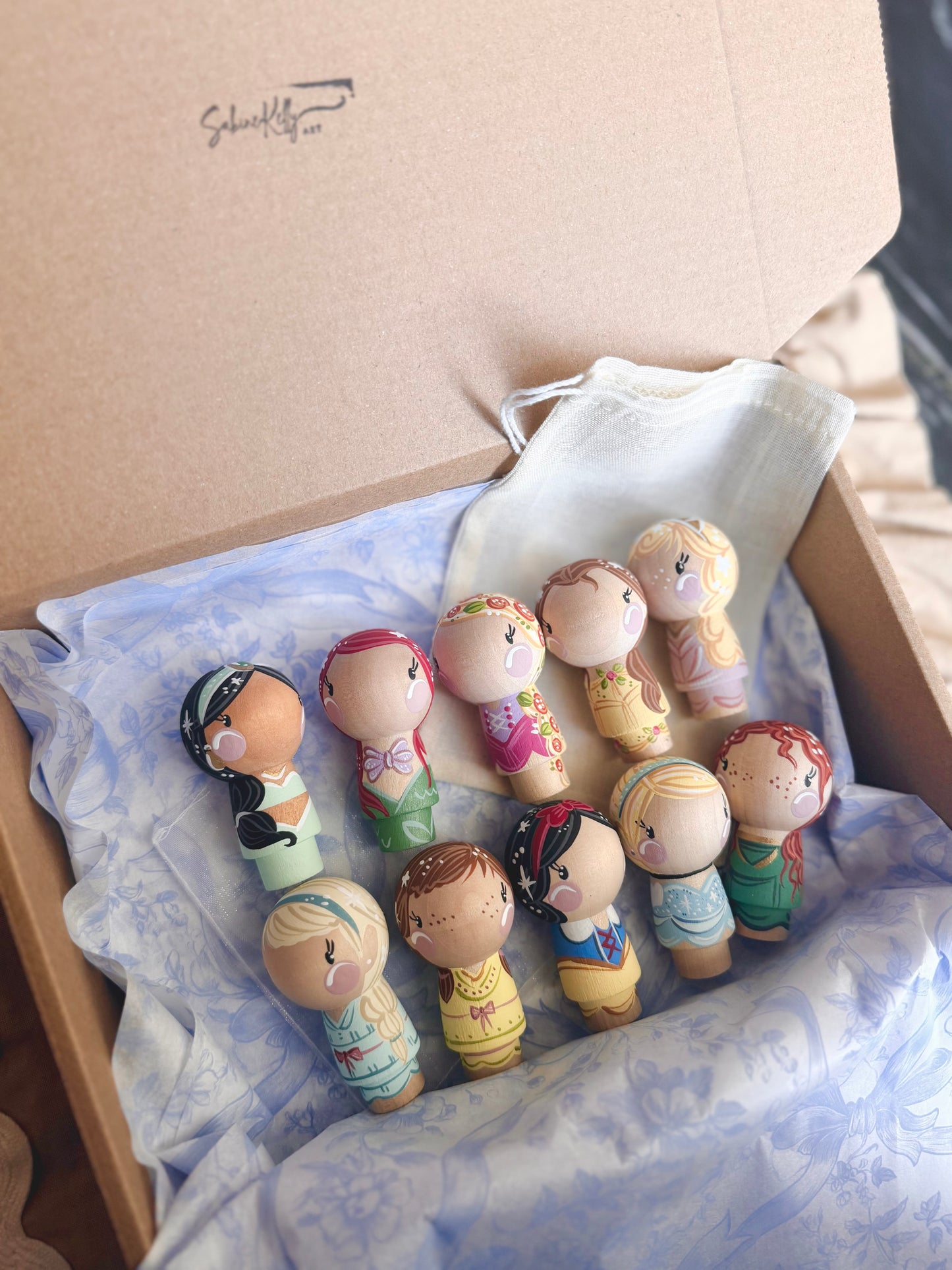 Peg Dolls - Kokeshi Princesses