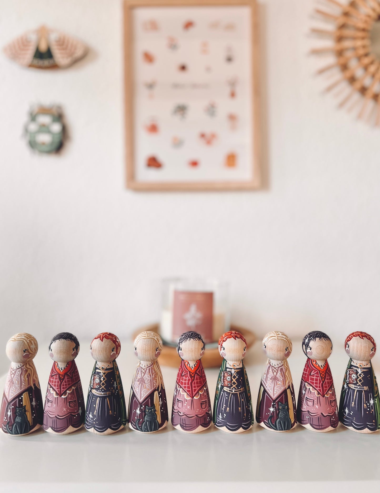 Seasonal - Hocus Pocus - Set of 3 Tall Dolls w Hats