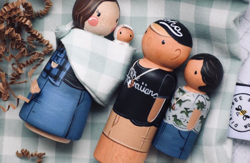 Peg Dolls - Family Portrait - separately