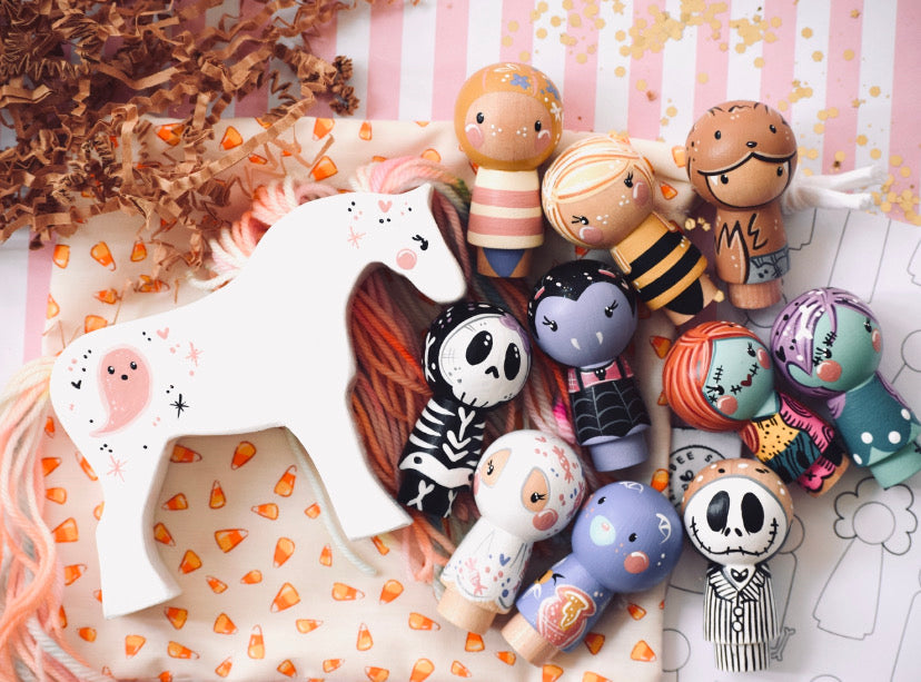 Peg Dolls - Kokeshi - Halloween