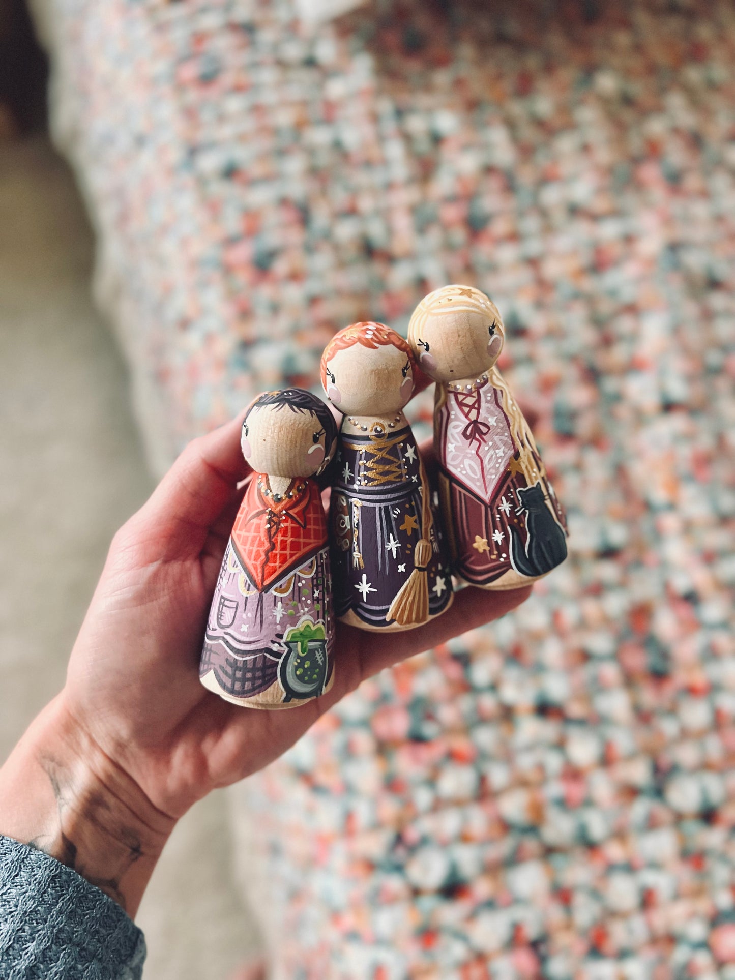 Seasonal - Hocus Pocus - Set of 3 Tall Dolls w Hats