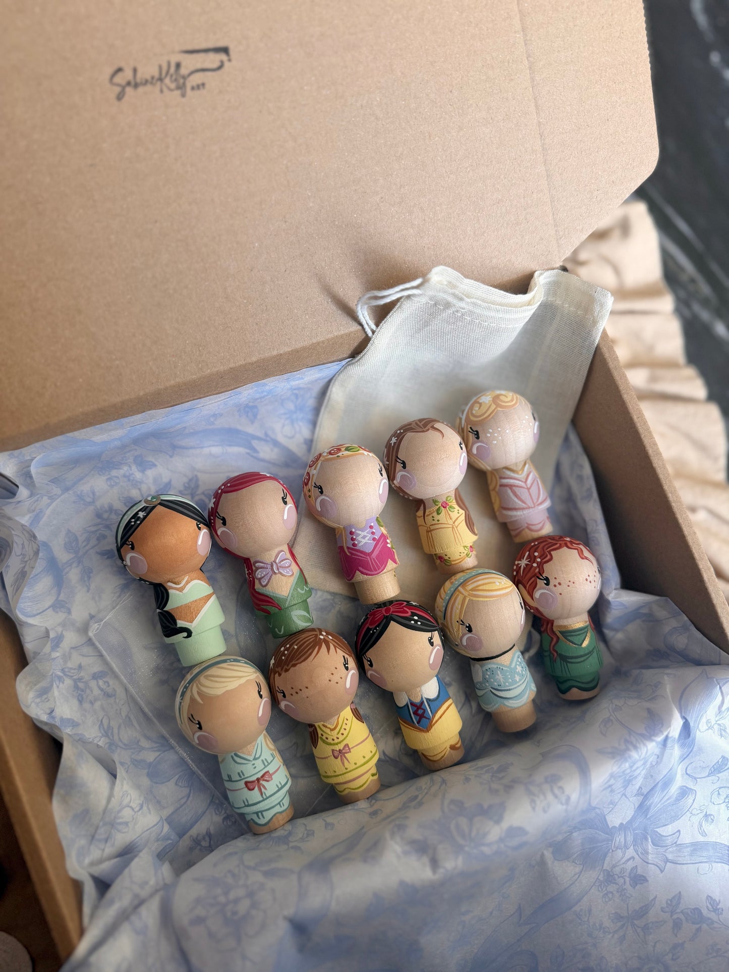 Peg Dolls - Kokeshi Princesses