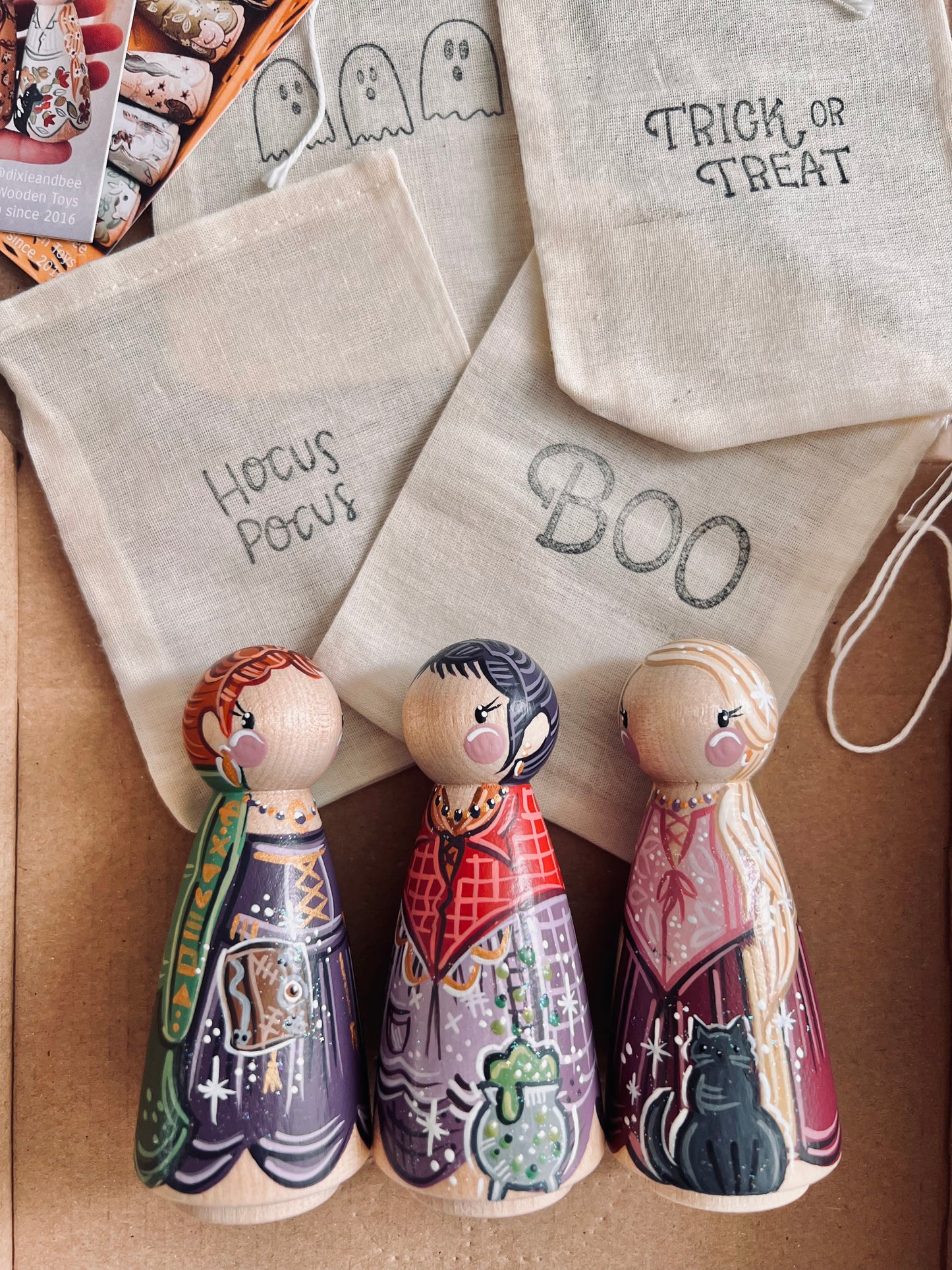 Seasonal - Hocus Pocus - Set of 3 Tall Dolls w Hats