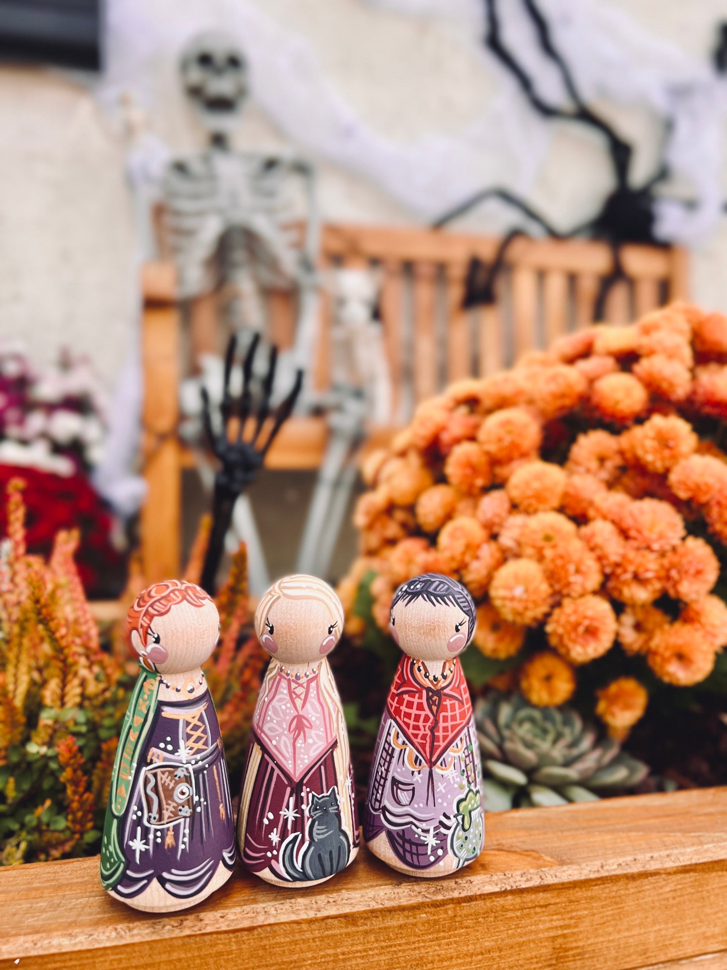 Seasonal - Hocus Pocus - Set of 3 Tall Dolls w Hats