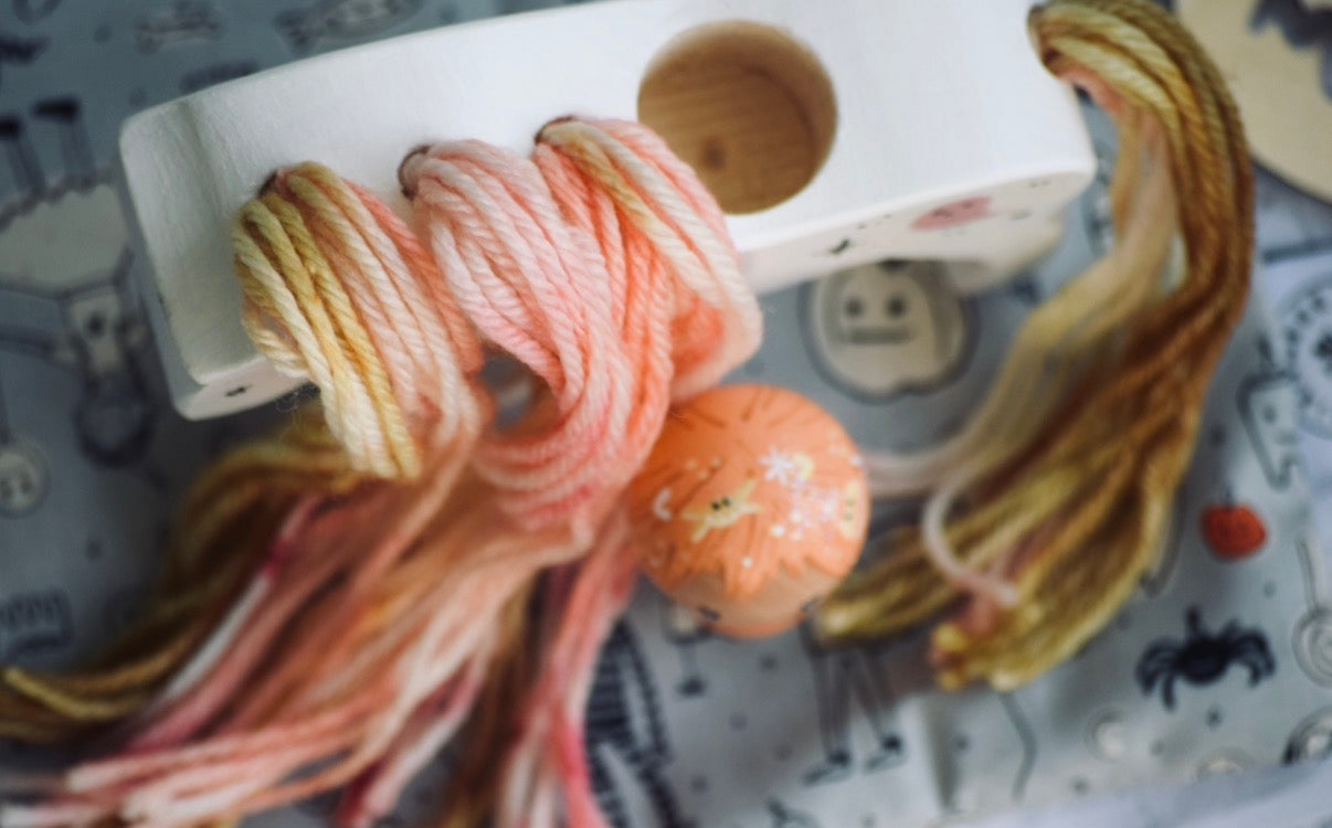 Wooden Custom Horses with Yarn Hair