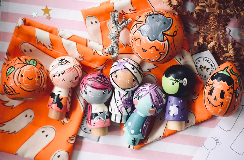 Peg Dolls - Kokeshi - Halloween