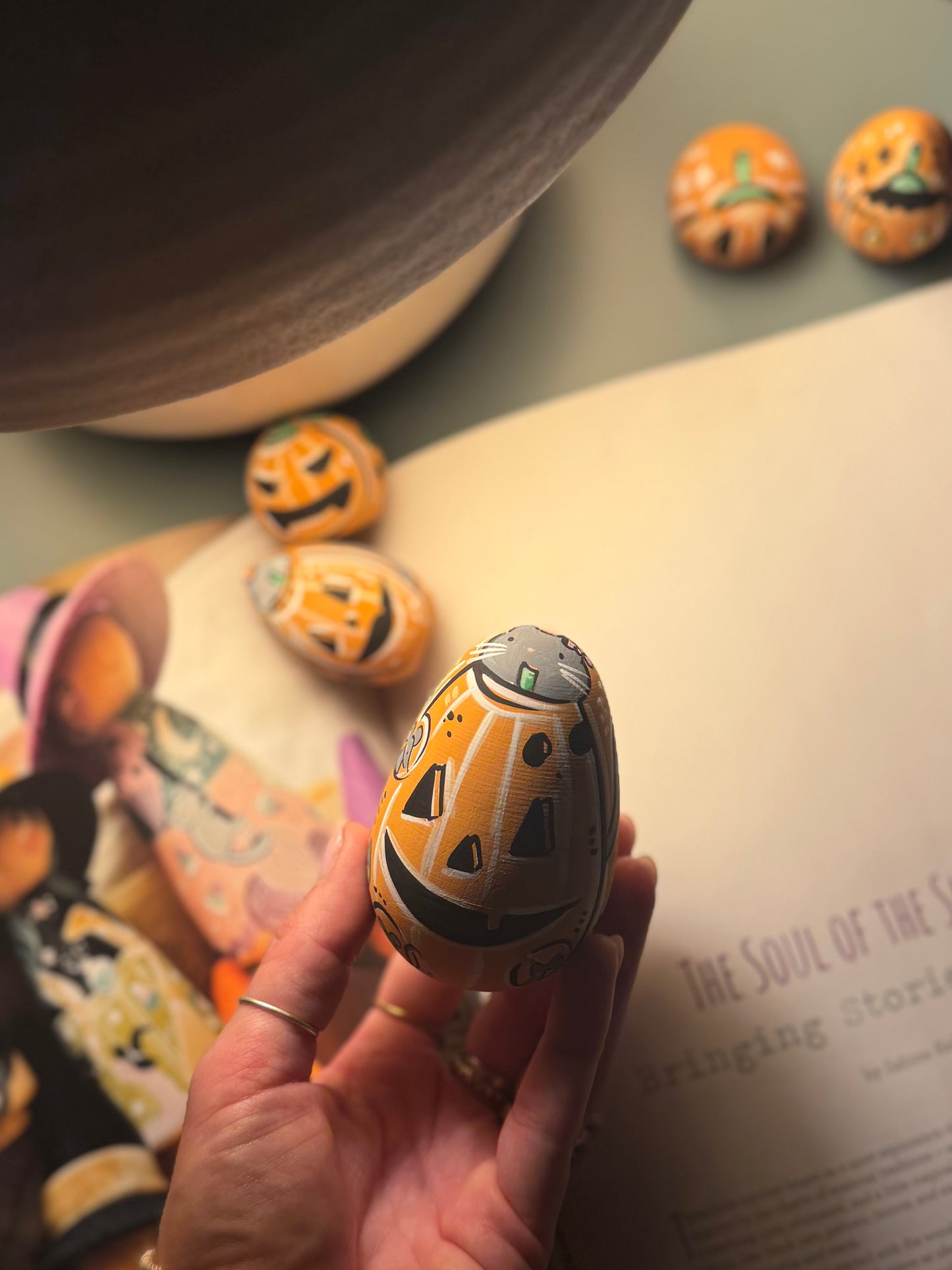 Limited Edition Large Jingle Pumpkin with Kitties and Mice