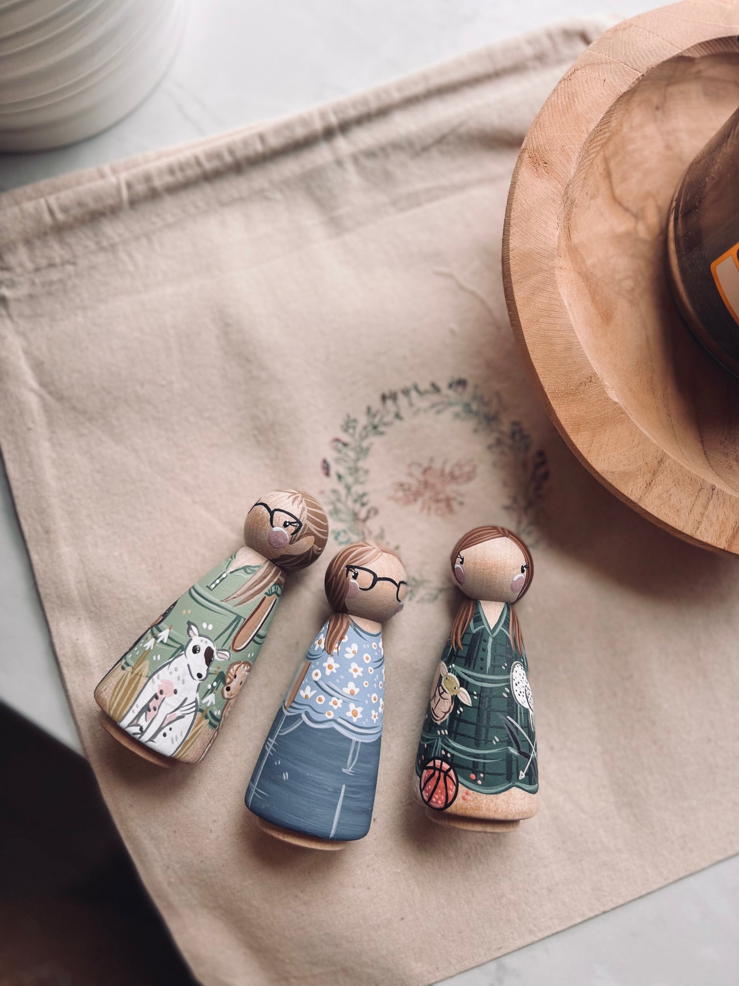 Peg Dolls - Family Portrait - separately