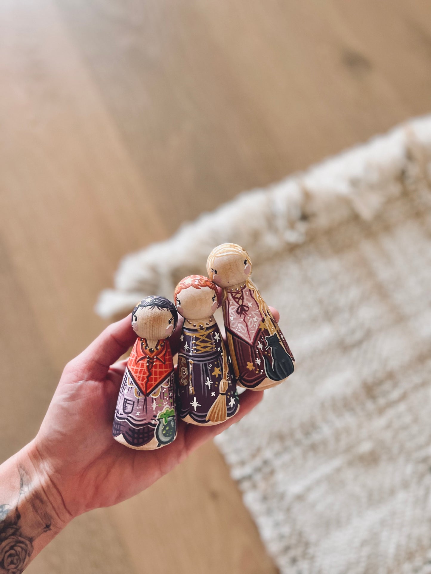 Seasonal - Hocus Pocus - Set of 3 Tall Dolls w Hats