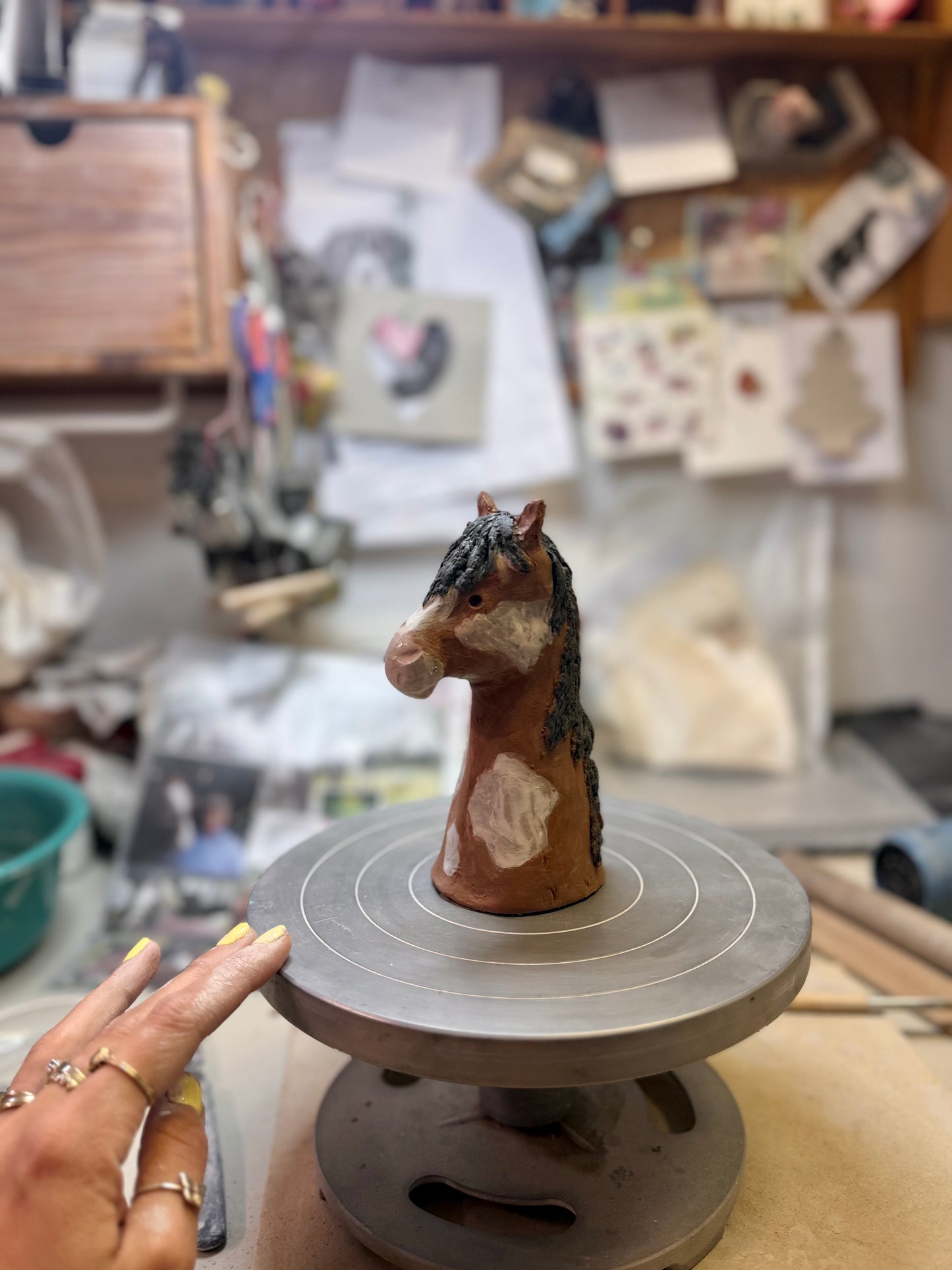 German Fence Post Sitter- Ceramic Animal - Introductory Release