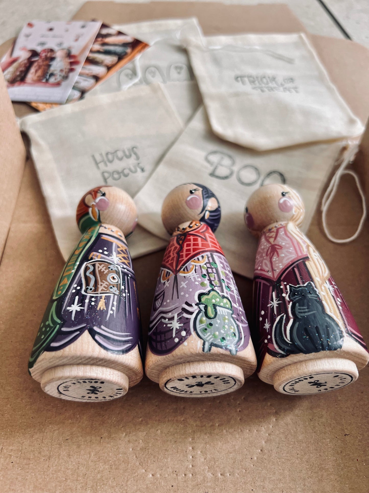 Seasonal - Hocus Pocus - Set of 3 Tall Dolls w Hats