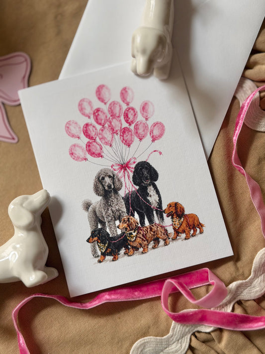 Digital Pet Portrait with Balloons