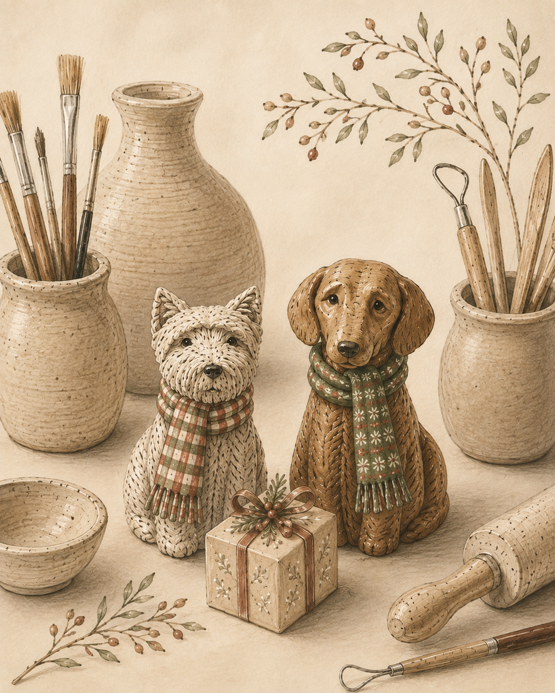 Ceramics - Pet Portrait - Christmas